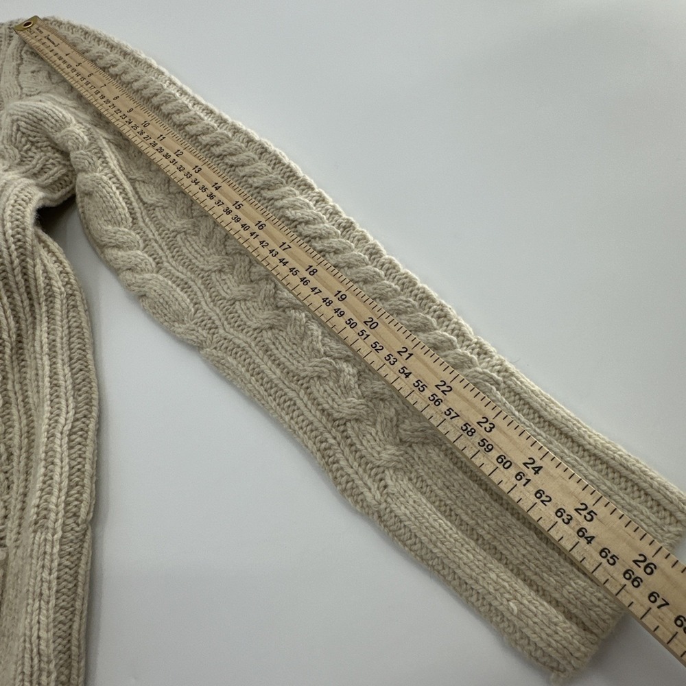 Duluth Trading Fisherman Cardigan Women's L Cream Wool Cashmere Cable Knit NWT - Picture 12 of 16